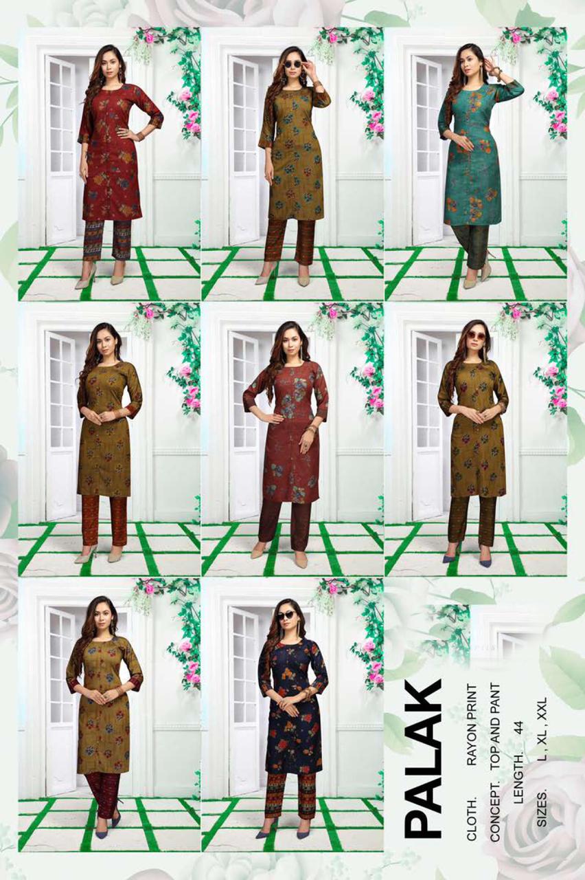 Beauty Queen Palak Casual Wear Printed Kurti With Bottom Collection